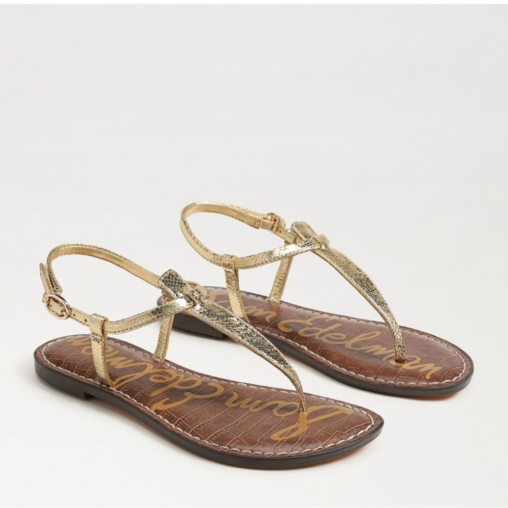 Sam Edelman Gold T-Strap Sandals